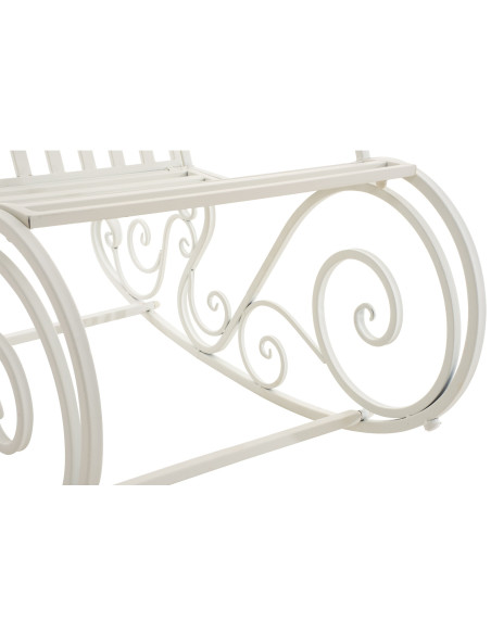 Fauteuil à bascule de jardin romantique vintage Métal Blanc Oryal - 2
