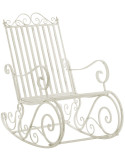 Fauteuil à bascule de jardin en métal blanc antique 56 x 90 x 94 cm Oryal