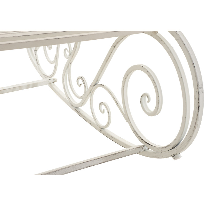 Fauteuil à bascule de jardin romantique vintage Métal Blanc Patiné Oryal - 2