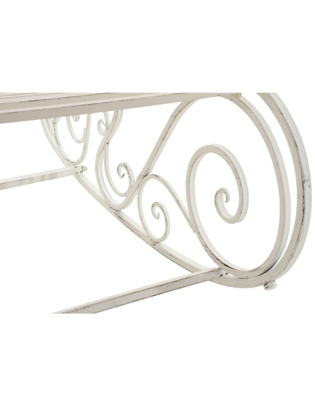Fauteuil à bascule de jardin romantique vintage Métal Blanc Patiné Oryal - 2