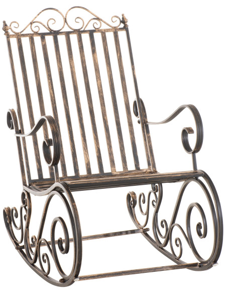 Fauteuil à bascule de jardin romantique vintage Métal Bronze Oryal - 1