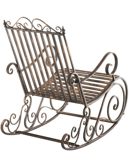 Fauteuil à bascule de jardin romantique vintage Métal Bronze Oryal - 4