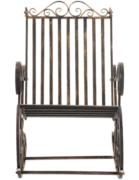 Fauteuil à bascule de jardin romantique vintage Métal Bronze Oryal - 5