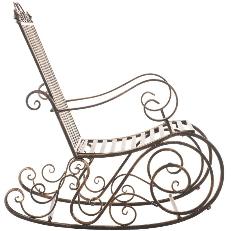 Fauteuil à bascule de jardin romantique vintage Métal Bronze Oryal - 6