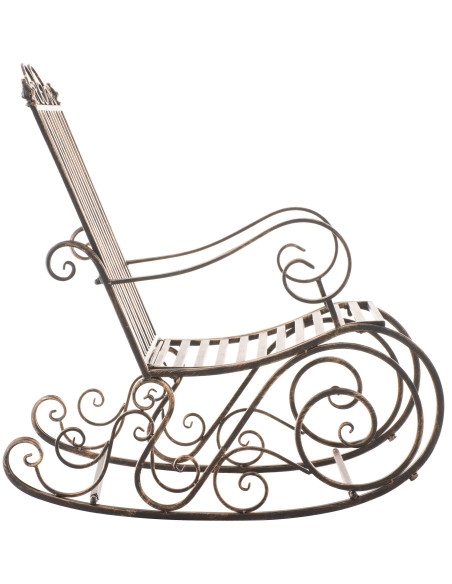 Fauteuil à bascule de jardin romantique vintage Métal Bronze Oryal - 6