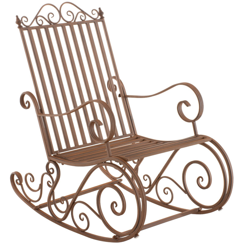 Fauteuil à bascule de jardin romantique vintage Métal Marron Oryal - 1
