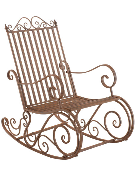 Fauteuil à bascule de jardin romantique vintage Métal Marron Oryal - 1