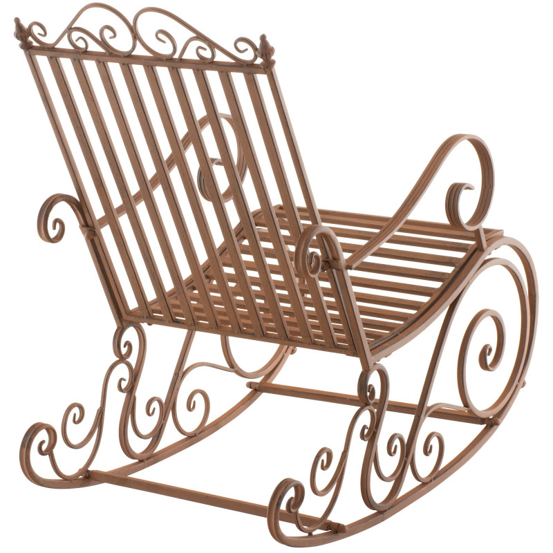 Fauteuil à bascule de jardin romantique vintage Métal Marron Oryal - 4