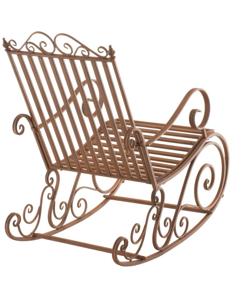 Fauteuil à bascule de jardin romantique vintage Métal Marron Oryal - 4
