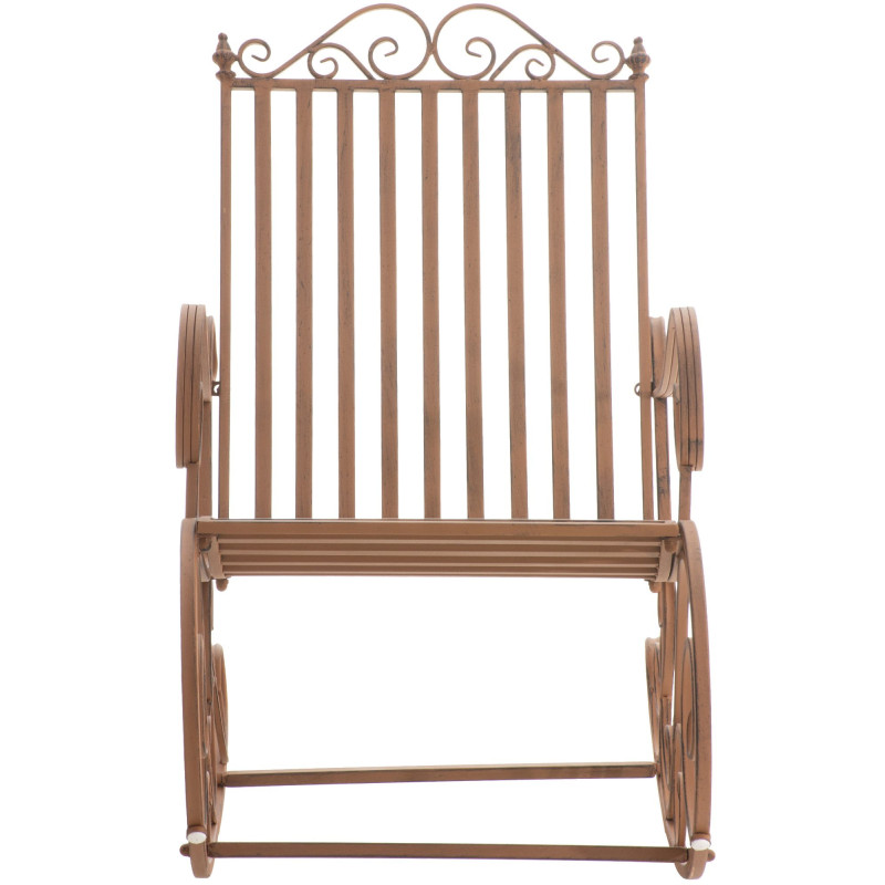 Fauteuil à bascule de jardin romantique vintage Métal Marron Oryal - 5