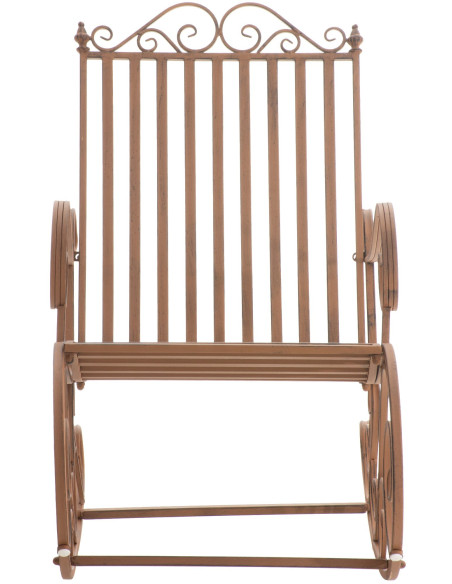 Fauteuil à bascule de jardin romantique vintage Métal Marron Oryal - 5