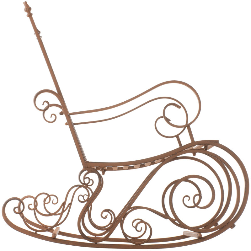 Fauteuil à bascule de jardin romantique vintage Métal Marron Oryal - 6
