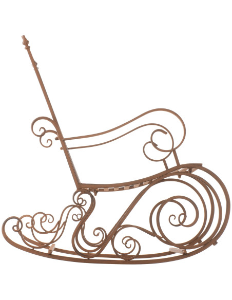 Fauteuil à bascule de jardin romantique vintage Métal Marron Oryal - 6
