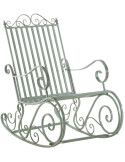 Fauteuil à bascule de jardin en métal vert antique 56 x 90 x 94 cm Oryal