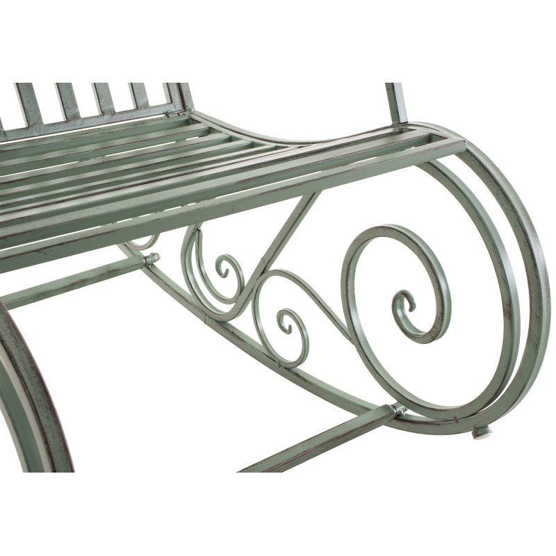 Fauteuil à bascule de jardin romantique vintage Métal Vert Patiné Oryal - 2