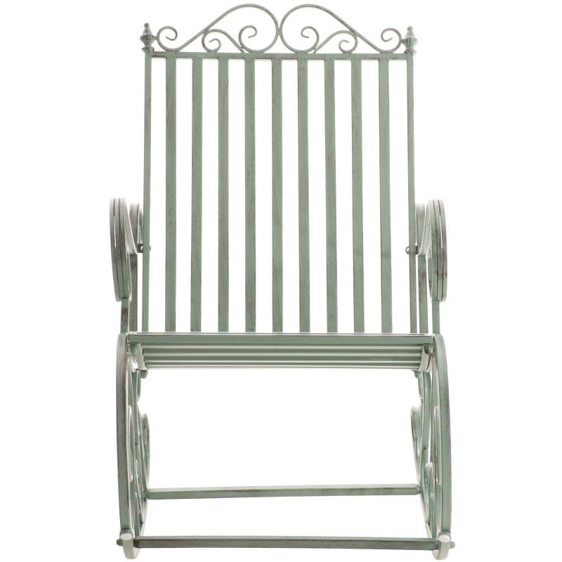 Fauteuil à bascule de jardin romantique vintage Métal Vert Patiné Oryal - 5