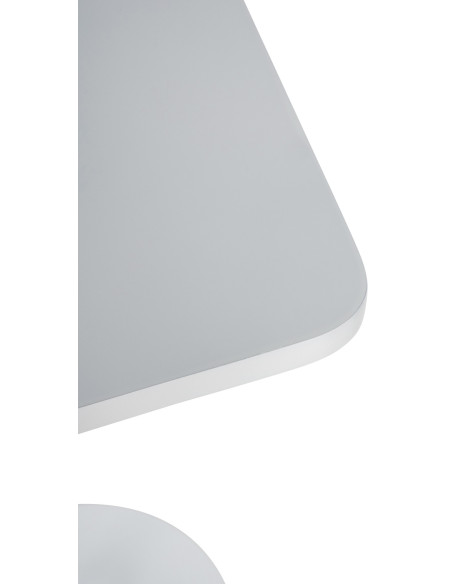 Table bistrot haute moderne Carrée 2 personnes Bois massif Blanc Métal Noir Lirsa - 2