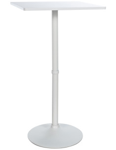 Table bistrot haute moderne Carrée 2 personnes Bois massif Blanc Métal Noir Lirsa - 1