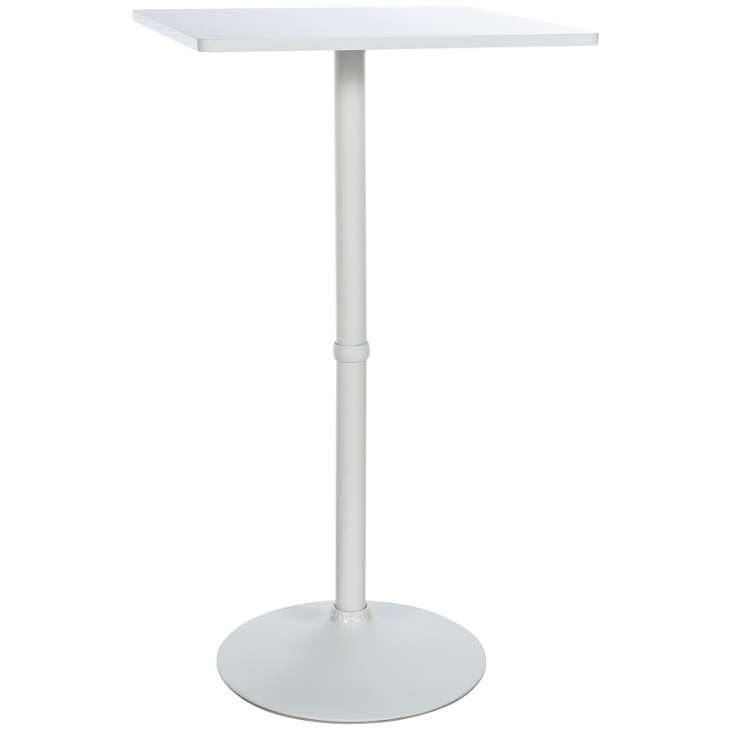 Table bistrot haute moderne Carrée 2 personnes Bois massif Blanc Métal Noir Lirsa - 1