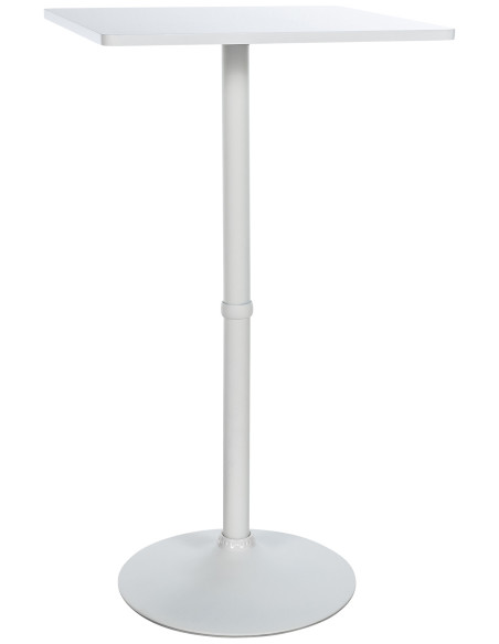 Table bistrot haute moderne Carrée 2 personnes Bois massif Blanc Métal Noir Lirsa - 1