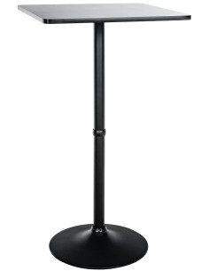 Table bistrot haute moderne Carrée 2 personnes Bois massif Noir Métal Noir Lirsa - 1