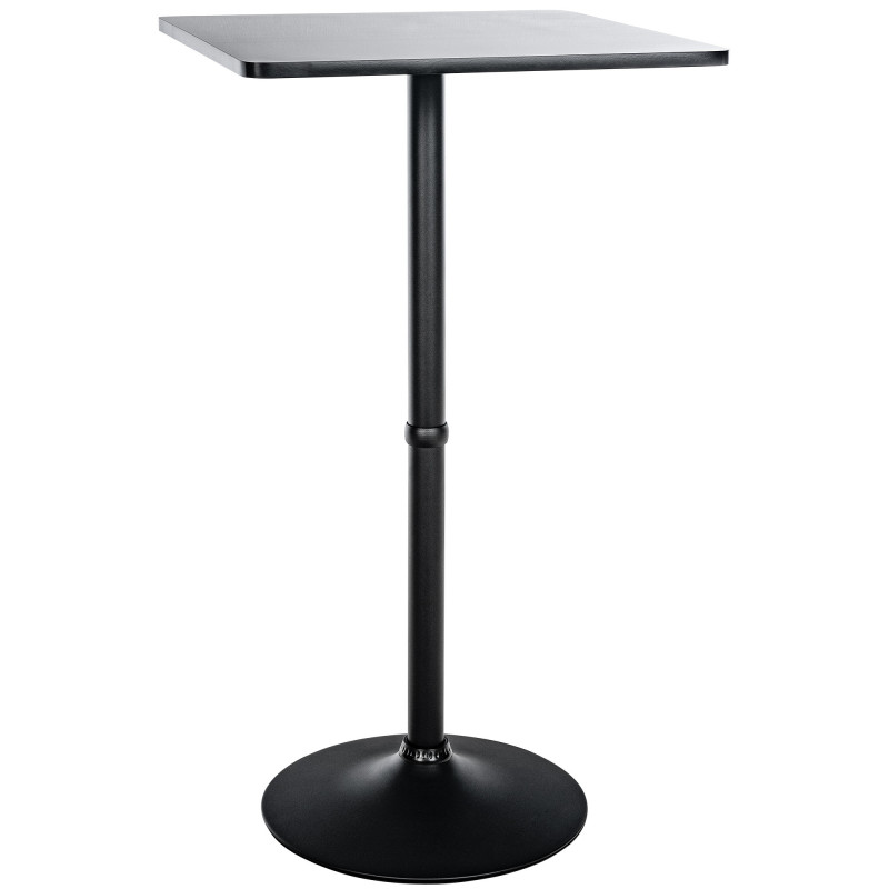Table bistrot haute moderne Carrée 2 personnes Bois massif Noir Métal Noir Lirsa - 1