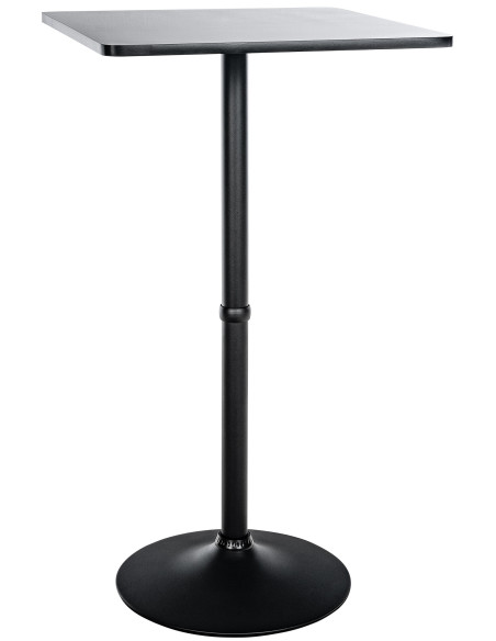 Table bistrot haute moderne Carrée 2 personnes Bois massif Noir Métal Noir Lirsa - 1