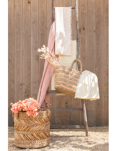 Paniers de rangement déco en raphia tressé naturel Set de 3 - 2