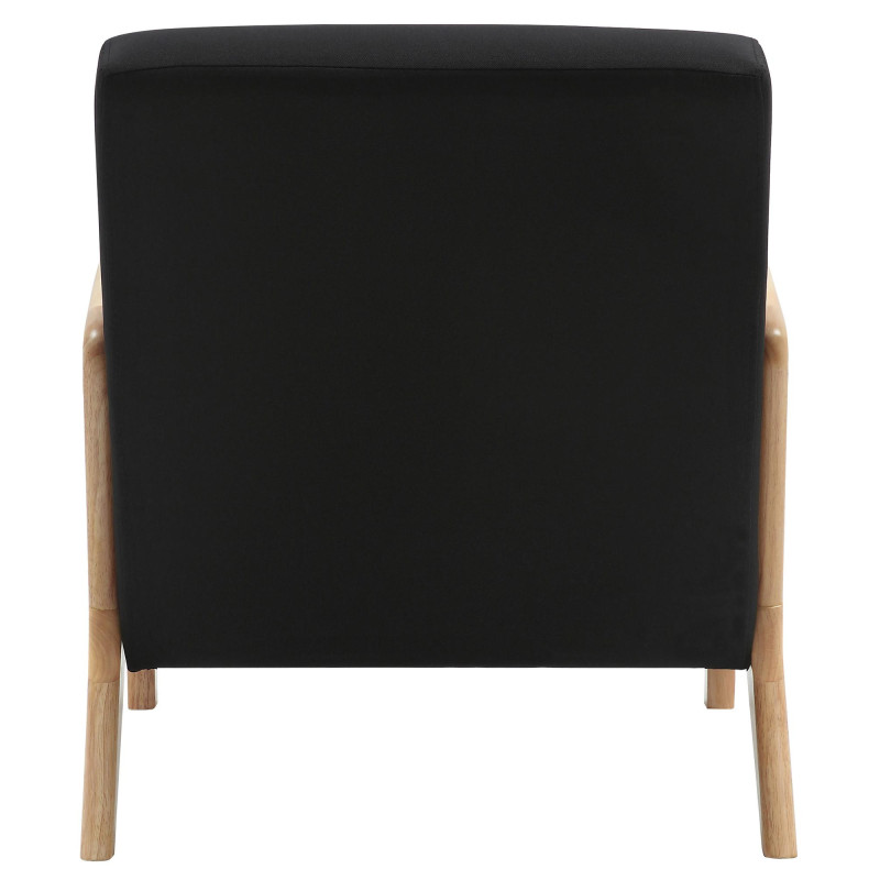 Fauteuil scandinave Tissu Noir Bois d'hévéa Naturel Wirol - 4
