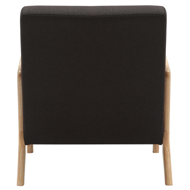 Fauteuil scandinave Tissu Marron Bois d'hévéa Naturel Wirol - 4