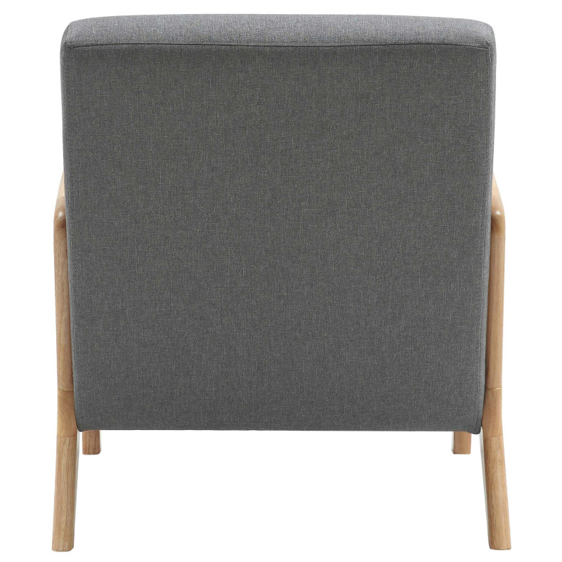 Fauteuil scandinave Tissu Gris clair Bois d'hévéa Naturel Wirol  - 4