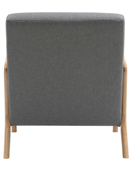 Fauteuil scandinave Tissu Gris clair Bois d'hévéa Naturel Wirol  - 4