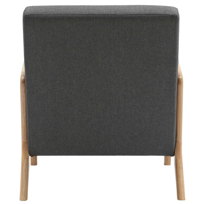 Fauteuil scandinave Tissu Gris foncé Bois d'hévéa Naturel Wirol - 4