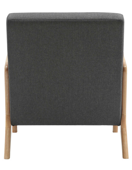 Fauteuil scandinave Tissu Gris foncé Bois d'hévéa Naturel Wirol - 4