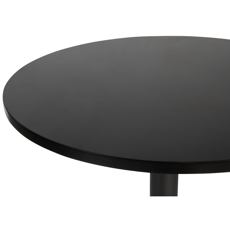 Table de bar hauteur réglable Ronde 2 personnes MDF Métal Noir Garel - 2