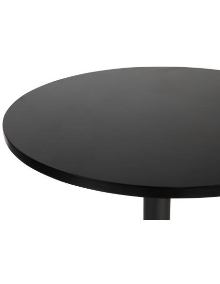 Table de bar hauteur réglable Ronde 2 personnes MDF Métal Noir Garel - 2