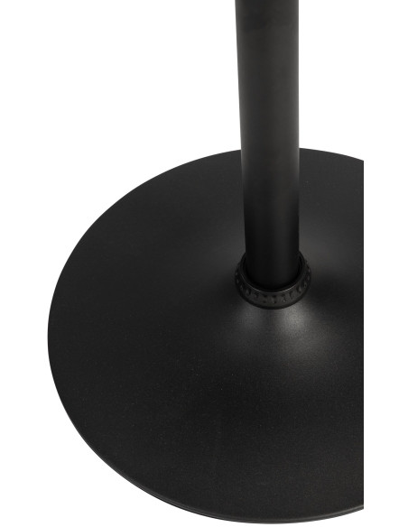 Table de bar hauteur réglable Ronde 2 personnes MDF Métal Noir Garel - 3