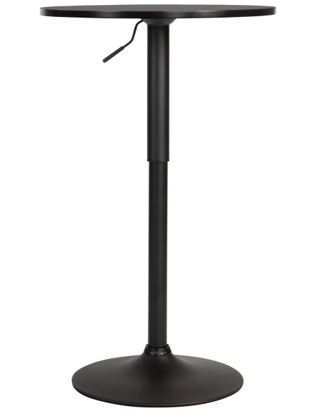 Table de bar hauteur réglable Ronde 2 personnes MDF Métal Noir Garel - 4