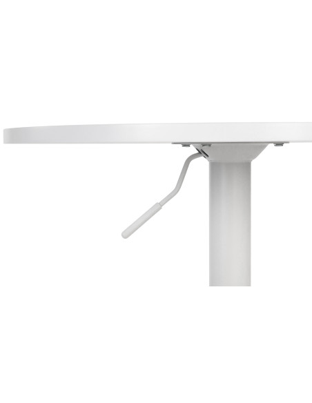 Table de bar hauteur réglable Ronde 2 personnes MDF Métal Blanc Garel - 2