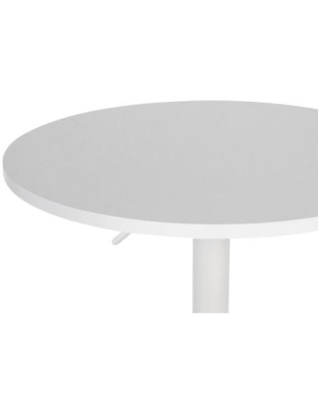 Table de bar hauteur réglable Ronde 2 personnes MDF Métal Blanc Garel - 3