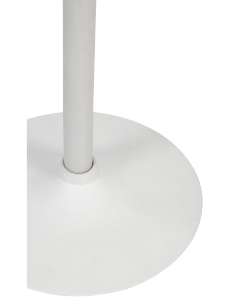 Table de bar hauteur réglable Ronde 2 personnes MDF Métal Blanc Garel - 4