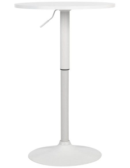 Table de bar hauteur réglable Ronde 2 personnes MDF Métal Blanc Garel - 5