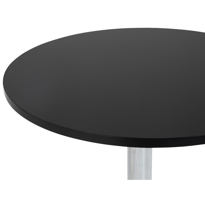 Table de bar hauteur réglable Ronde 2 personnes MDF Noir Métal Argenté Garel - 4