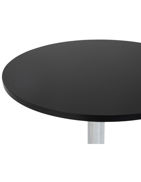 Table de bar hauteur réglable Ronde 2 personnes MDF Noir Métal Argenté Garel - 4