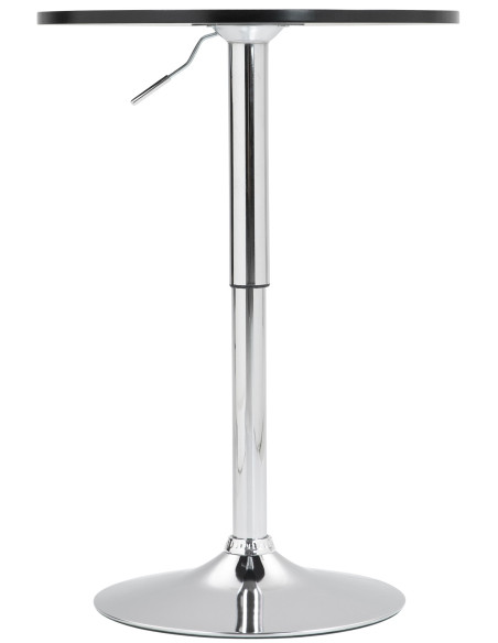 Table de bar hauteur réglable Ronde 2 personnes MDF Noir Métal Argenté Garel - 3