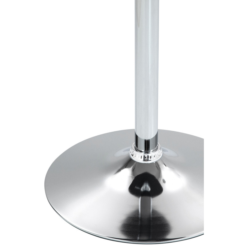 Table de bar hauteur réglable Ronde 2 personnes MDF Blanc Métal Argenté Garel - 4