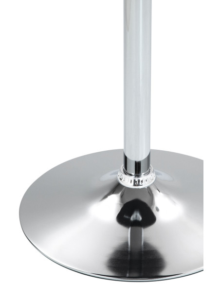 Table de bar hauteur réglable Ronde 2 personnes MDF Blanc Métal Argenté Garel - 4