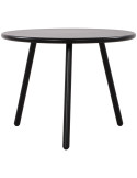 Table basse de jardin Ronde 60 cm Polypropylène Métal Noir Noyra