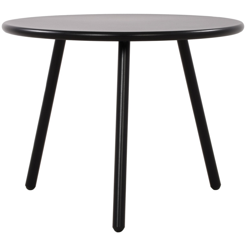 Table basse de jardin Ronde 60 cm Polypropylène Métal Noir Noyra - 1