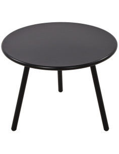 Table basse de jardin Ronde 60 cm Polypropylène Métal Noir Noyra - 1 2